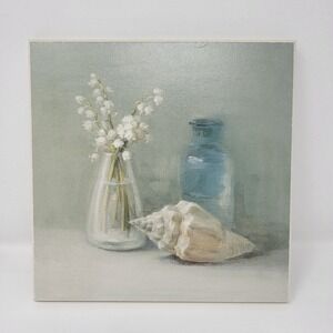 Danhui Nai Lily Of The Valley 8" X 8" Wood Beach Coastal Spa Wall Art Decor